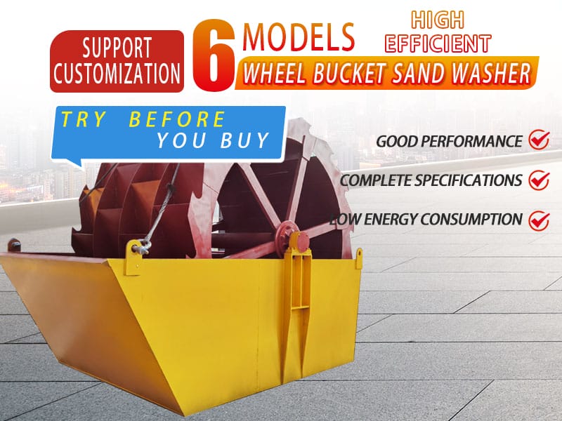 Wheel bucket sand washing machine